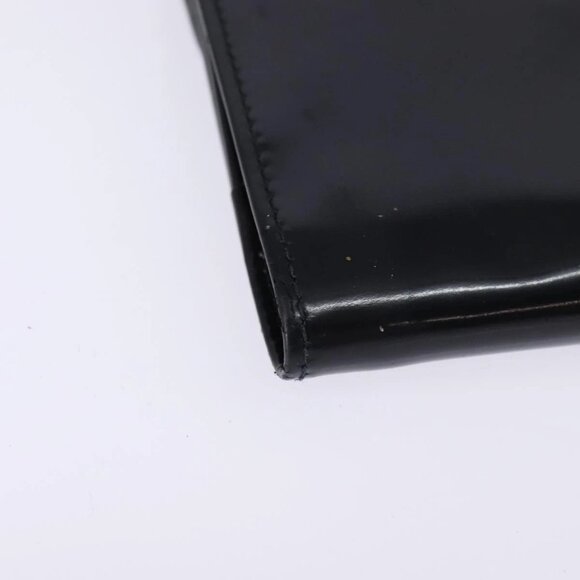 GUCCI Bifold Wallet Enamel Black Gold 035 2184 1909 0 Auth am8936 - Picture 7 of 16